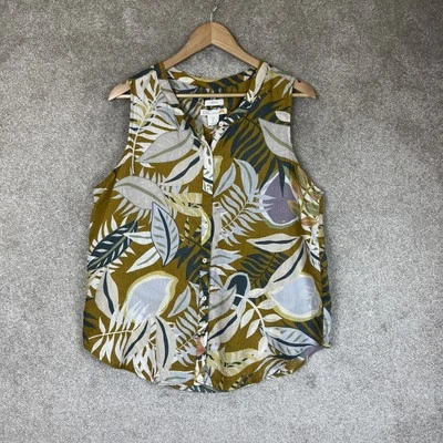 C&C California Shirt Womens Large Linen Sleeveless Button Front- 3486* - Image 1 of 4