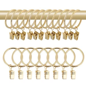 40 Pcs 1.5" Metal Curtain Rings with Clips, Drapery Hanging Rings Clips for T... - Picture 1 of 7
