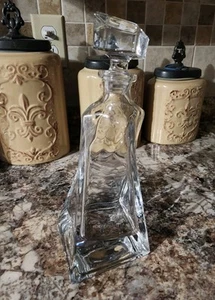 Vintage Mid Century Art Deco Schnapsglas Karaffe Glasstopfen gedreht eckig - Bild 1 von 10