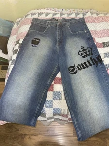 Vintage 2000s Southpole Logo Baggy Skater Jeans Measures 38X30 Blue Faded Y2K - Bild 1 von 6