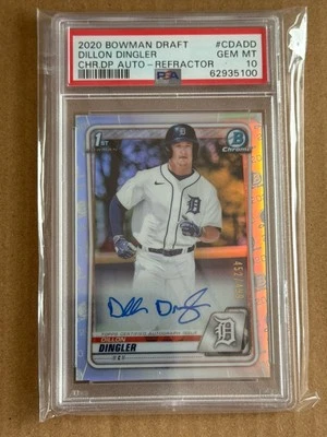 2020 Bowman Draft - Chrome Draft Auto Dillon Dingler Refractor /499 PSA 10 - Image 1 of 2