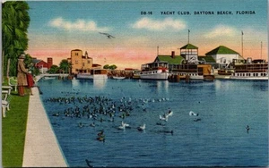 Postal YACHT CLUB Daytona Beach, Florida FL lino sin usar - Imagen 1 de 2