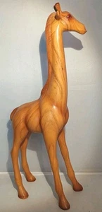 Wood Hand Carved 14" Giraffe Free Standing Vintage Beautiful *See - Picture 1 of 9
