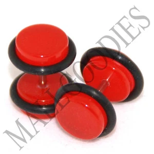 V011 Fake Faux Cheaters Illusion 16G Ear Plugs Earrings Studs 4G 2G 0G 00G 1/2" - Picture 1 of 21