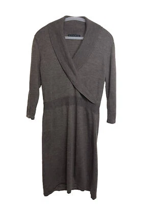 Vestido Suéter ANTONIO MELANI Talla Mediana 100% Lana Merino Marrón Foto 1 de 4