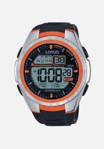 Lorus Mens Digital Chronograph Watch Orange/Black R2311LX9 RRP £35