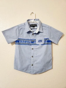 Boys Ecko Unlimited Blue Embroidered Casual Short Sleeve Button Up Size 5 - Picture 1 of 6