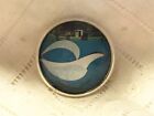 Charley Harper Seagull Gull Sea Water Bird 1" Glass Metal Sewing Button Ch412