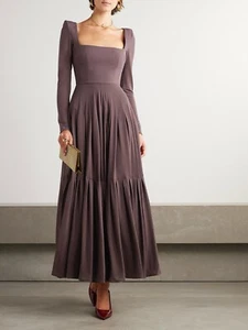 alex perry Morgan Silk Satin Portrait Tier Ankle Length Dress $1600 SZ US8=UK 12 - Picture 1 of 4