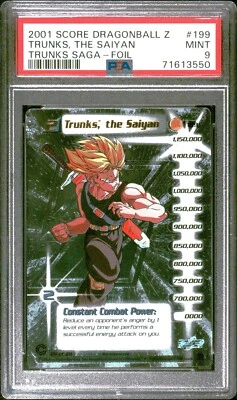 PSA 9 Limited Hi-Tech Foil Trunks the Saiyan 2001 Trunks Saga #199 DBZ TCG Mint - Image 1 of 2