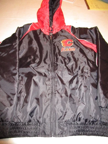 NEW NHL HOCKEY  CALGARY FLAMES HOODED MIDWEIGHT JACKET MENS RED/BLACK X-LARGE Cover