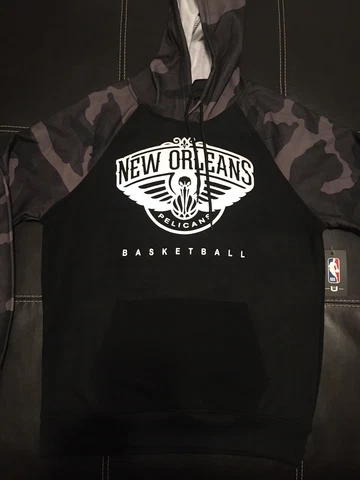 NBA New Orleans Pelicans Camo Hood Black Mens Size S $75 Cover