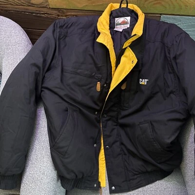 Chaqueta hinchada de colección CAT CATERPILLAR TRACTOR GRANDE AÑOS 90 AGRICULTURA COLORES CLÁSICOS Foto 1 de 4