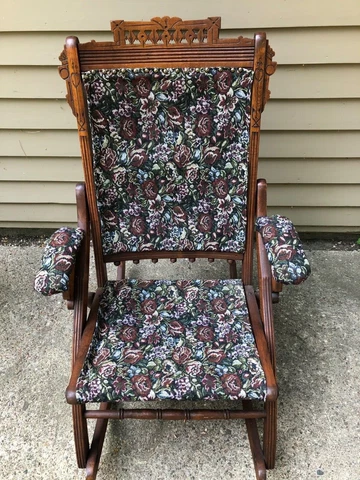 Antique Eastlake Folding Rocking Chair Cover