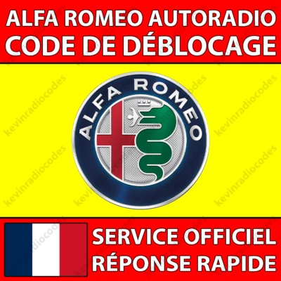 ✅ALFA ROMEO RADIO CODE DE DÉBLOCAGE GIULIETTA MITO 159 147 GT 156 SPIDER BRERA✅ - Bild 1 von 4