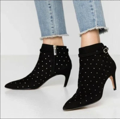 Botín TED BAKER LONDON Negro Tachonado Gamuza Curvada Punta Punta EU 40.5; US 10 Foto 1 de 4