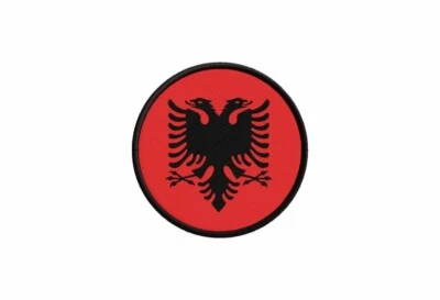 MARKENLOS Patch aufnäher aufbügler flaggen rund flagge fahne albanien