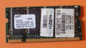Barrette Mémoire SAMSUNG PC2100S-25330-A0 M470L3224DT0-CB0 256MB DDR PC2100 - Photo 1/2