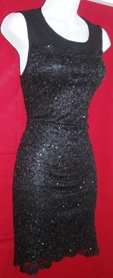 Vestido feminino YA LOS ANGELES PRETO COM ZÍPER LATERAL DE LANTEJOULAS TAMANHO ELÁSTICO GRANDE NOVO SEM ETIQUETAS - Imagem 1 de 4