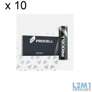 100 Batterie Duracell Procell Mini Stilo AAA LR03 1.5V Pile Alcaline Industrial - Foto 1 di 1