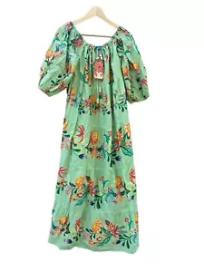 Farm Rio x Anthropologie schulterfreies abgestuftes Midi-Kleid mit Blumenmuster Large XL Neu mit Etikett - Bild 1 von 16