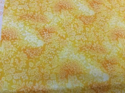 HOFFMAN- MORNING MIST #9516 YELLOW & ORANGE FLORAL- BY THE YARD - Image 1 of 2