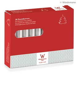 Velas de árbol velas de árbol de Navidad plata 20 piezas 96x13mm velas Wiedemann más vendidas - Imagen 1 de 1
