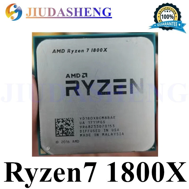 AMD Ryzen 7 1800X R7-1800X 3.6 GHz 14 nm 8-Core Socket AM4 CPU Processors 95W - Image 1 of 1