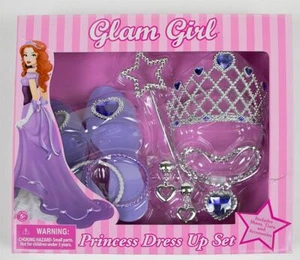 GLAM GIRL NEU PRINZESSIN LILA HERZ ANZIEH SET SCHUHE DIADEM & ZUBEHÖR 5+ - Bild 1 von 1