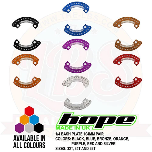 Hope 1/4 Bash Plate 104mm - Pair - All Colors and Sizes - Brand New - Image 1 of 1