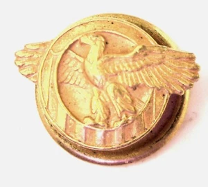 Antique Yellow Gold GF Honorable Service Button Boutonierre Military #N952 - Picture 1 of 3