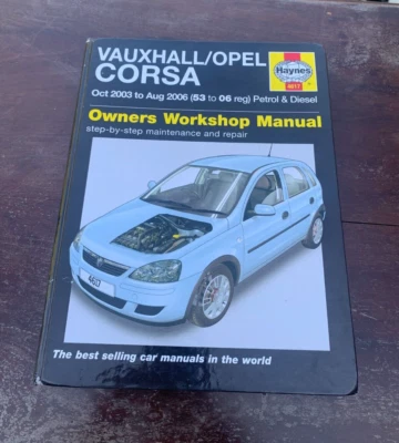 Vauxhall Opel Corsa C Haynes Workshop Repair Manual HARDBACK Black cover edition - Image 1 of 4