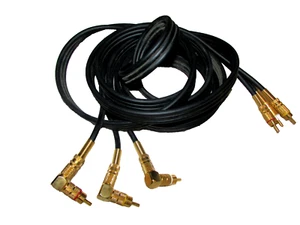 RCA audio video extension cable 12 ft long 3 male/female gold connectors (blk 4) - Picture 1 of 3