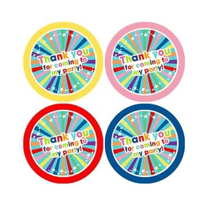 Birthday Stickers Labels Thank You For Coming To My Party Round Bright Boys Girl - Picture 1 of 9