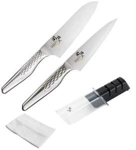 KAI Sekimagoroku Takumiso Kitchen Knife Set Santoku 165mm + Petty 120mm + Sharpe - Picture 1 of 4