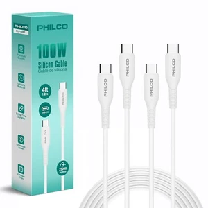 Cable Philco USB C a USB C, 100W Tipo C Carga Rápida, Cable Silicona Suave al Tacto - Imagen 1 de 9
