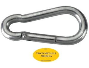 Moschettone Pompiere Inox 316 mm 4 per nautica cime funi cavi biancheria 5 pz - Foto 1 di 1
