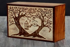 Urna de árbol memorable, urna de pájaros, urna grabada para cenizas humanas urna funeraria grande - Imagen 1 de 8