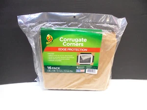 Duck 4" x 4" Brown Corrugate Corners Edge Protection - 16 Ct - Picture 1 of 4