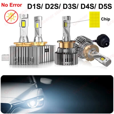 130W 50000LM D1S D2S D3S D4S D5S D8S Car LED Headlight Lamp Bulbs No Error 6500K - Image 1 of 4