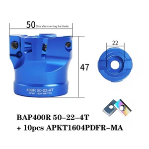1P BAP 400R 50-22-4T Aluminum Face Milling Cutter + 10P APKT1604PDFR-MA Colorful - Imagen 1 de 8