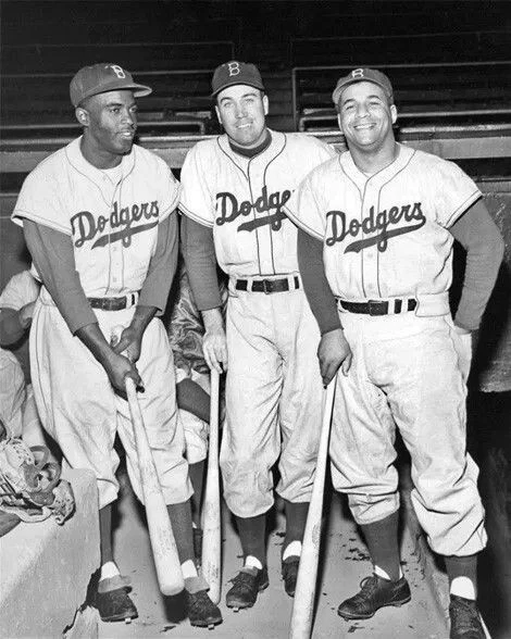Brooklyn JACKIE ROBINSON, DUKE SNIDER, ROY CAMPANELLA - 8" x 10" Photo Print - Image 1 of 1
