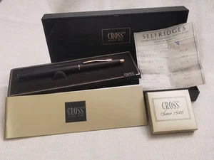 Vintage Cross Century Füllfederhalter matt goldfarben Feder verpackt 1996 Selfridges - Bild 1 von 9