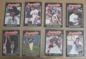 Tarjetas deportivas Legends Sports Memorabilia 1991 cortadas - Imagen 1 de 3