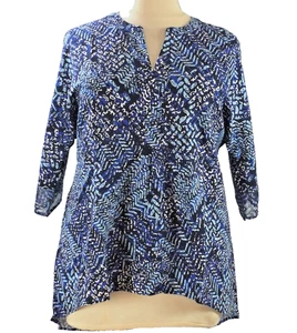 NUEVA Blusa Jessica London Multicolor Talla Grande 18W Mezcla de Lino Dobladillo Alto-Bajo - Imagen 1 de 4