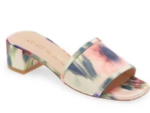 Stuart Weitzman Women's Cayman 35 Tie-Dye Block Heel Block Slide Sandals Size 7B - Picture 1 of 12