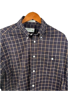 Orvis Button Shirt Mens Large Classic Fit 100% Cotton Brown - Picture 1 of 4