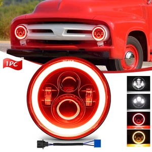 7" inch LED Headlights Red Halo DRL For 1953-1977 Ford F-100 F-250 F-350 Pickup - Bild 1 von 12