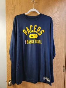 Nike NBA Indiana Pacers Player Issue Long Sleeve Shirt Top Sz XLT - Picture 1 of 4