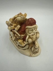 1996 Harmony Kingdom Nick Of Time Santa Treasure Trinket Box Sleigh  - Foto 1 di 10